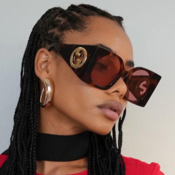 NEW GG1254S 002 GUCCI BUTTERFLY HAVANA BROWN WOMEN GUCCI SUNGLASSES - Picture 1 of 12